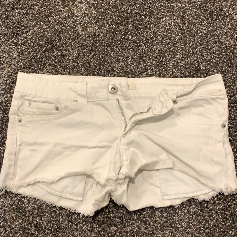 White Jean Shorts